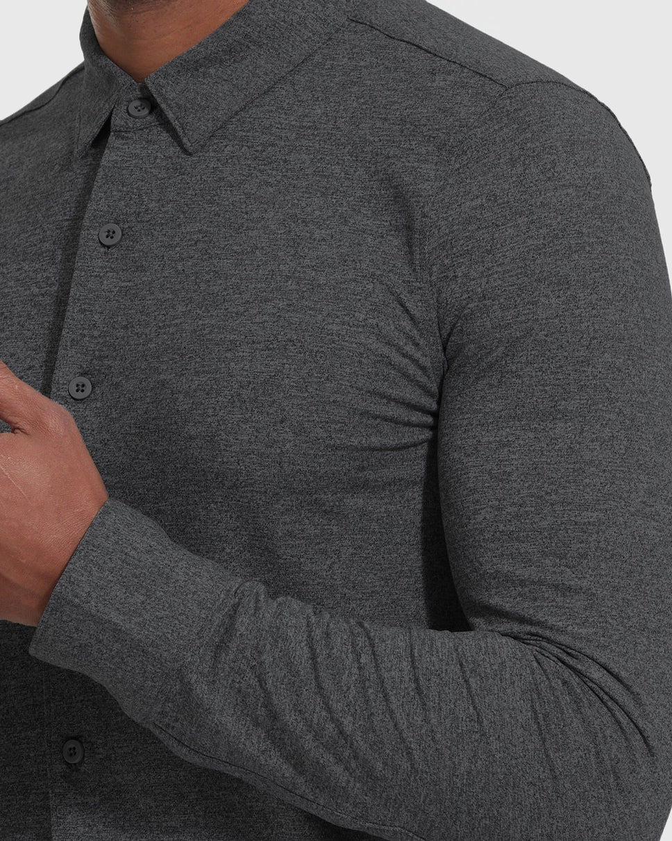 True Classic - Long Sleeve Button Up Shirt | Do-It-All Comfort | Charcoal