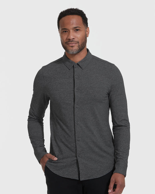 True Classic - Long Sleeve Button Up Shirt | Do-It-All Comfort | Charcoal