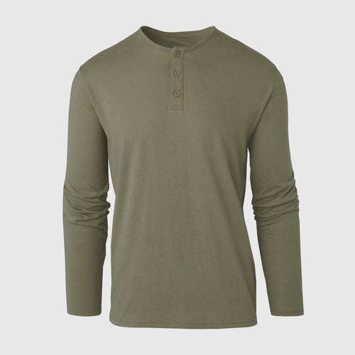 Long Sleeve Henley | Military Green