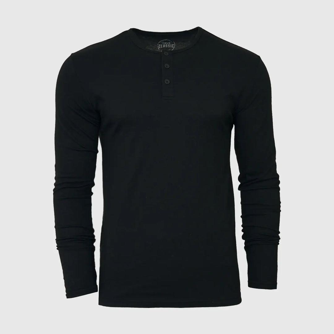 Long Sleeve Henley | Black