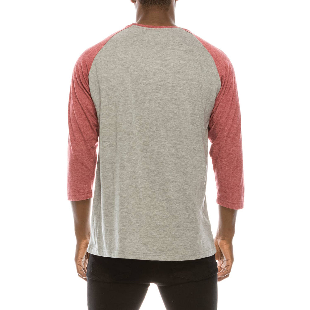 Raglan Sleeve Shirt: Heather Grey Burgundy