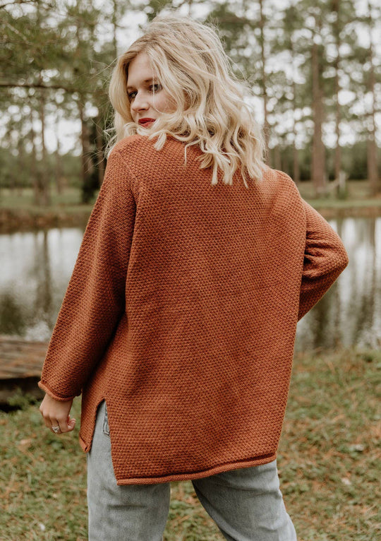 Long Sleeve Pullover Sweater Toffee