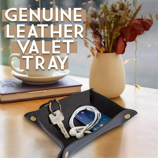 Desk Organizer Leather Valet Dump Tray for Men