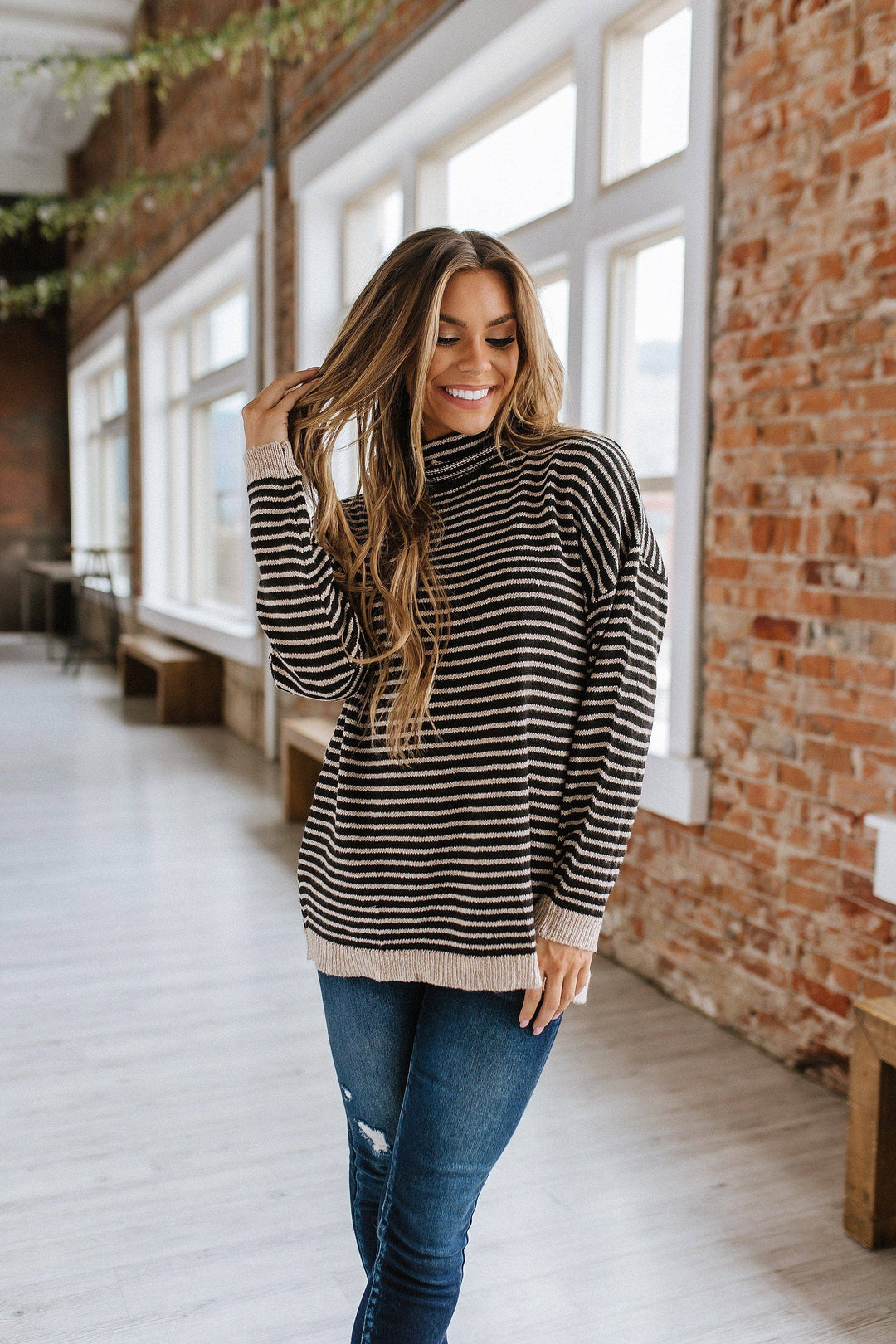 Emmy Striped Oversized Sweater | S-2XL