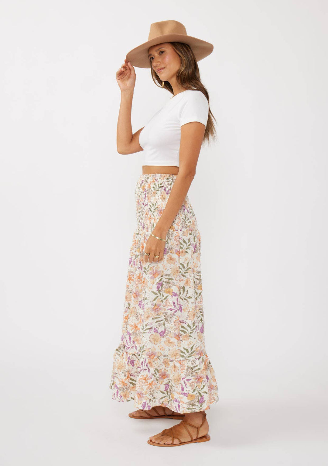 Convertible Floral Smocked Skirt