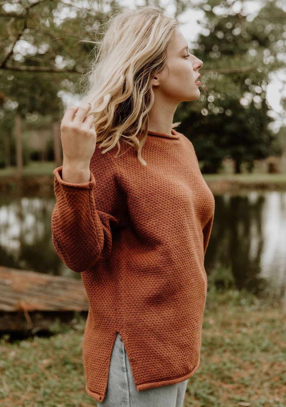 Long Sleeve Pullover Sweater Toffee