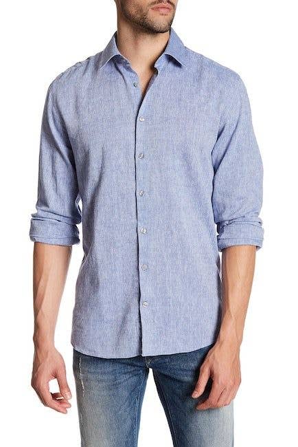 Lindbergh Adventure-Ready Linen Long Sleeve Shirt