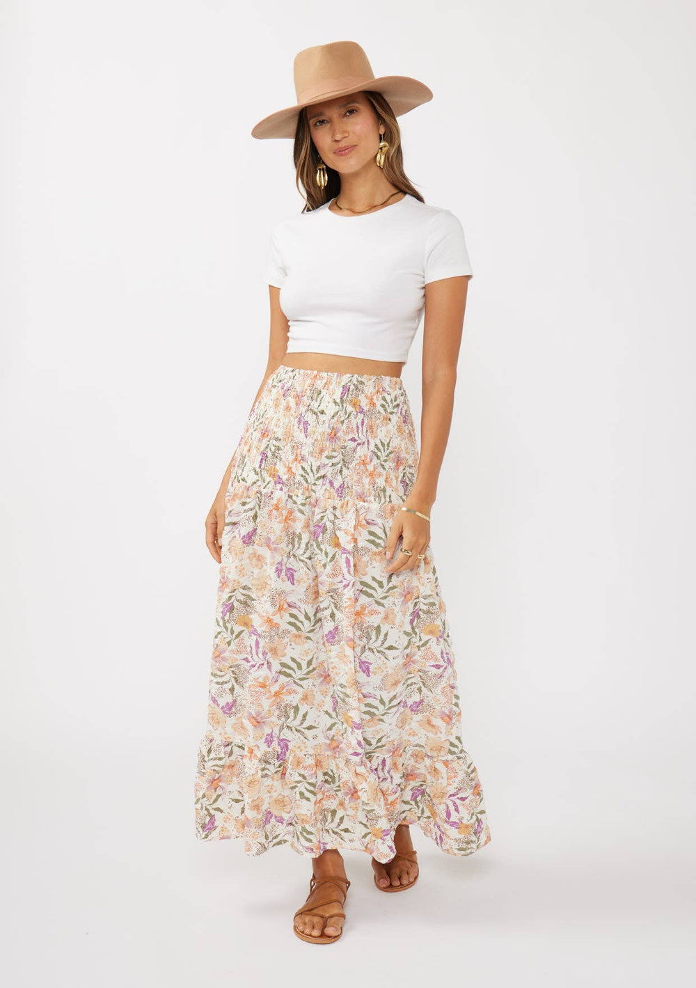 Convertible Floral Smocked Skirt