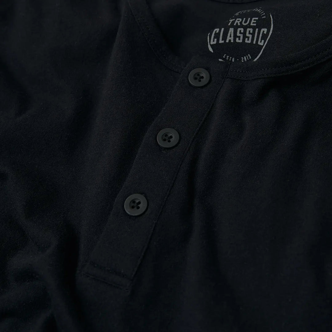 Long Sleeve Henley | Black