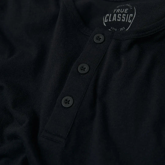 Long Sleeve Henley | Black