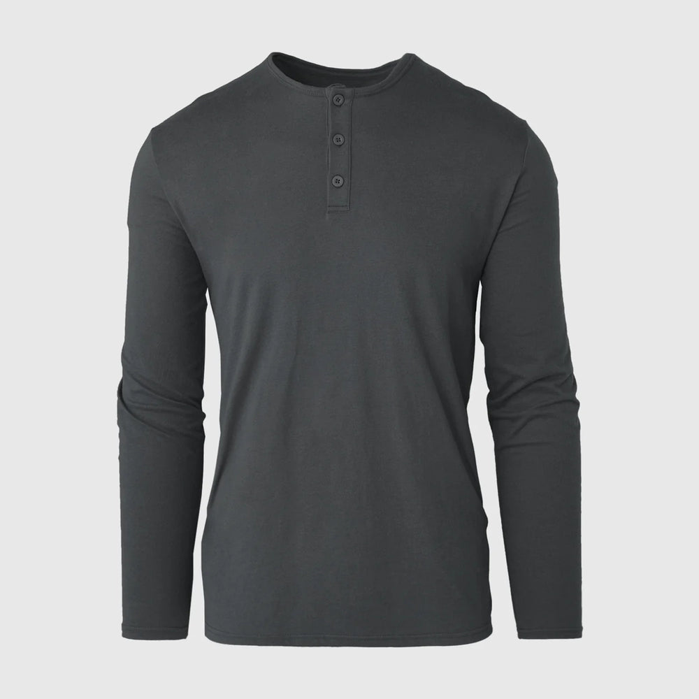 Long Sleeve Henley | Carbon