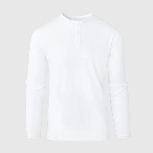 Long Sleeve Henley | White