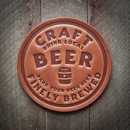 Premium Handcrafted Leather Coaster - Craft Beer