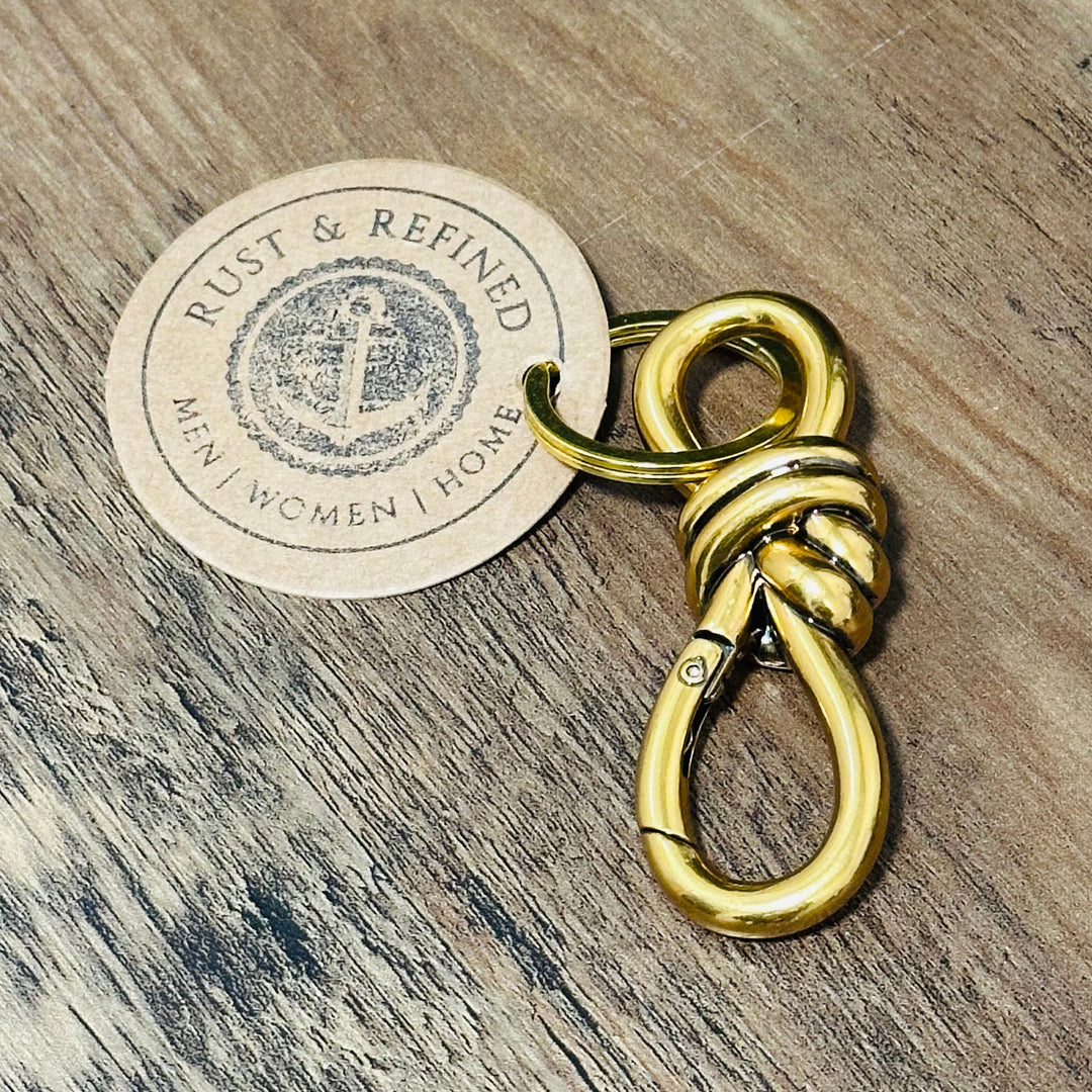 Metal Knotted Carabiner Rope Keychain