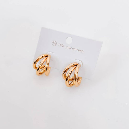 Trio Trinity Hoop Earrings - WATERPROOF