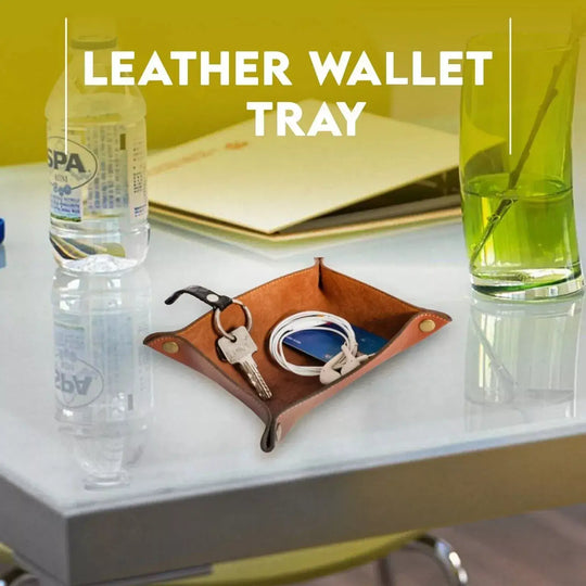 Desk Organizer Leather Valet Dump Tray for Men