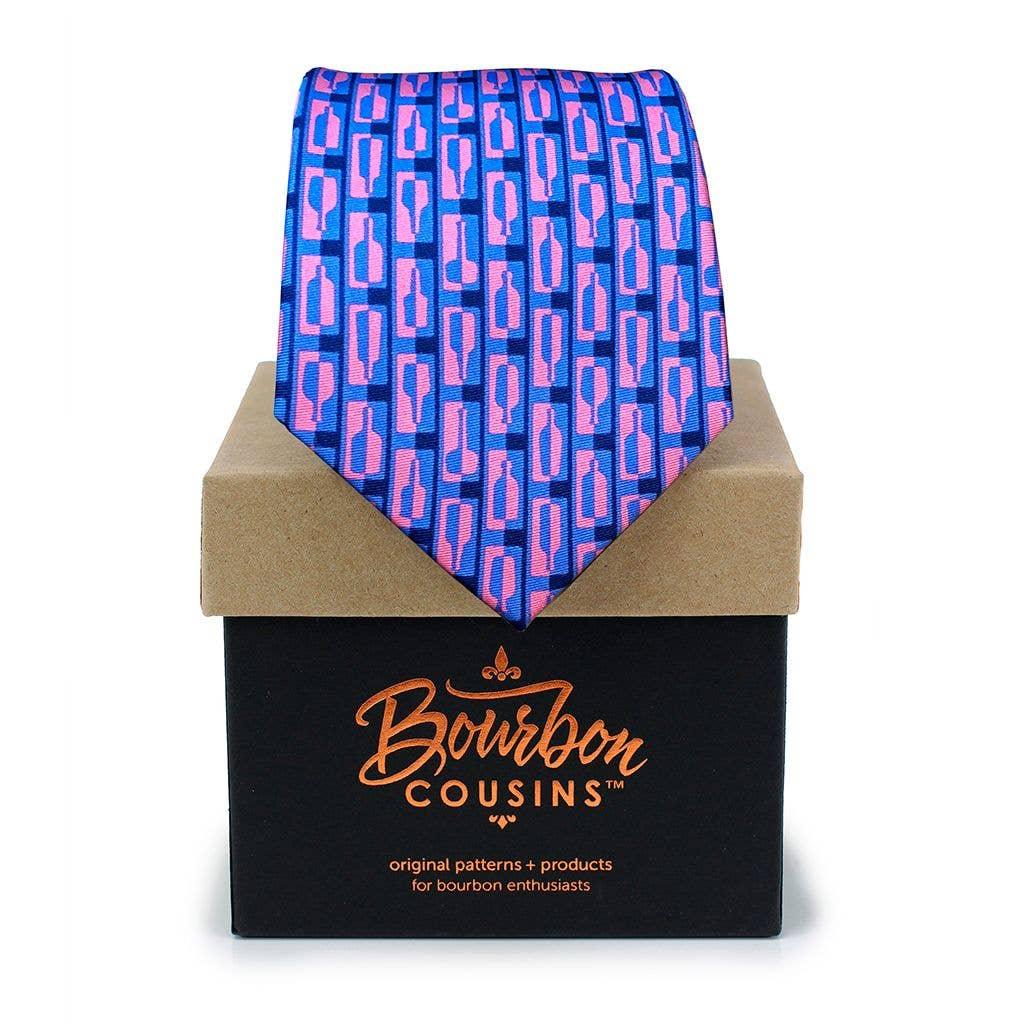 Bourbon Cousins - Bourbon Row Neck Tie - Navy + Pink - Rust & Refined