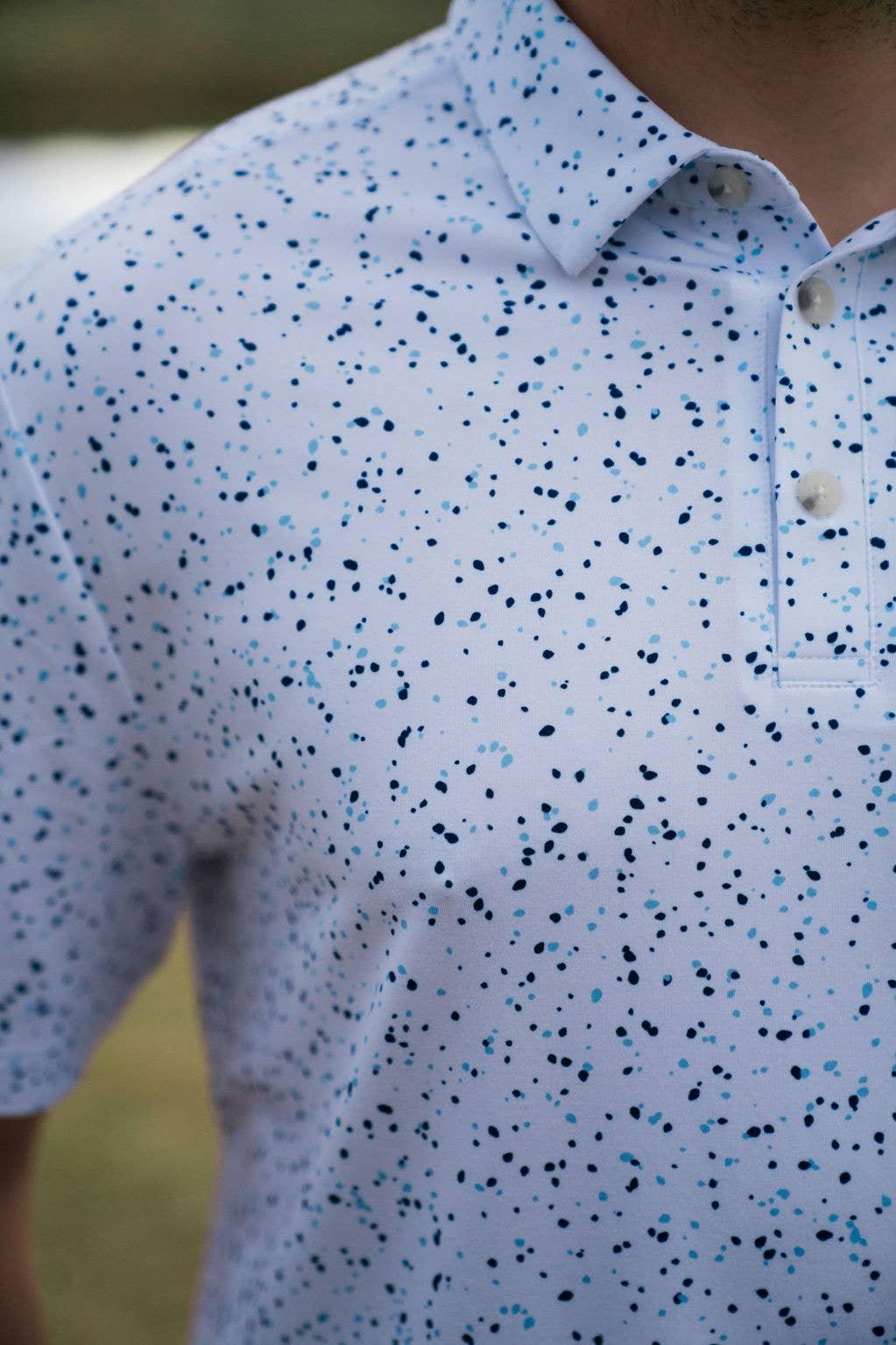 BURLEBO - Performance Polo - White Speckled - Rust & Refined