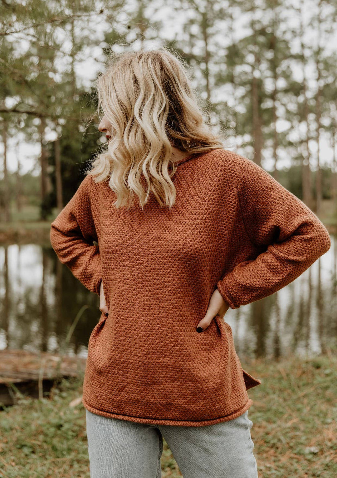 Long Sleeve Pullover Sweater Toffee