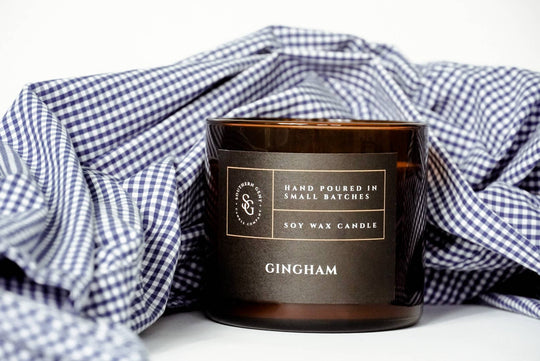 "Gingham" Soy/Coconut Wax Candle