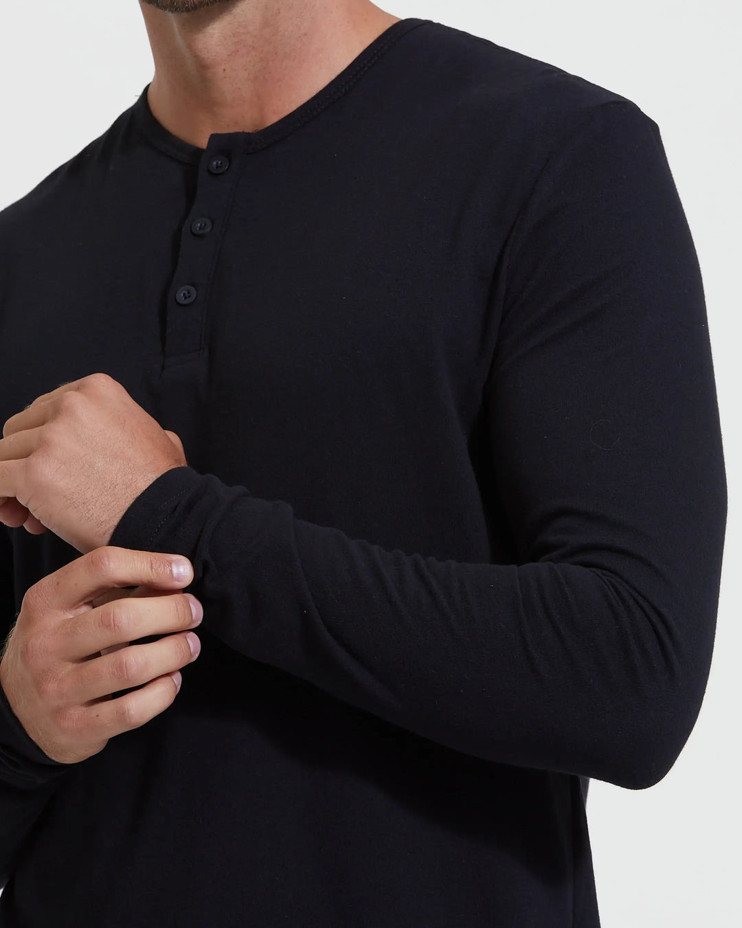 Long Sleeve Henley | Black