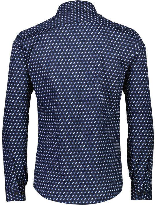 AOP SuperFlex Long Sleeve Slim Fit Shirt in Navy Blue