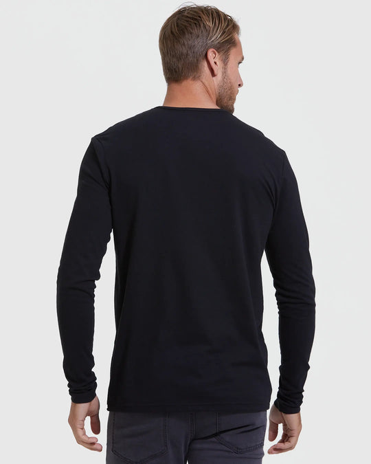 Long Sleeve Henley | Black