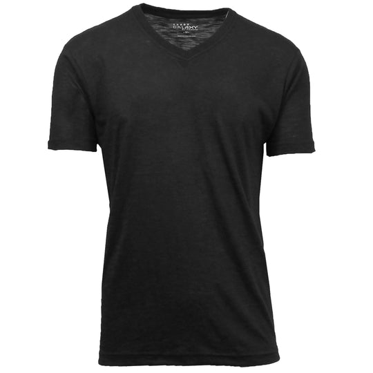 Men's Slub Yarn V-Neck Tees - Rust & Refined