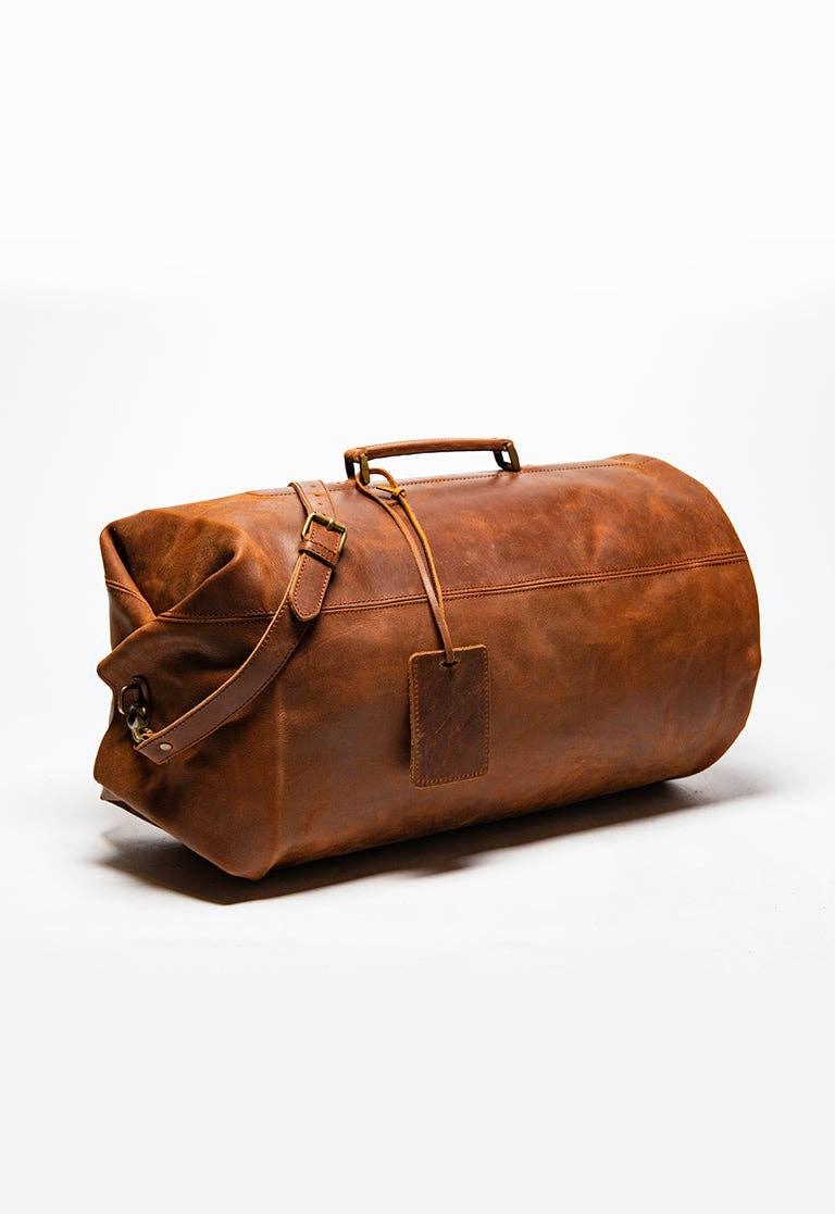 Military Leather Duffle Bag - Rust & Refined