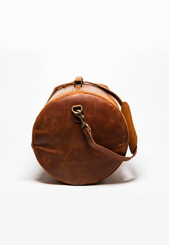 Military Leather Duffle Bag - Rust & Refined