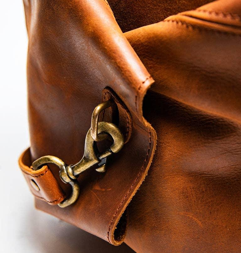 Military Leather Duffle Bag - Rust & Refined