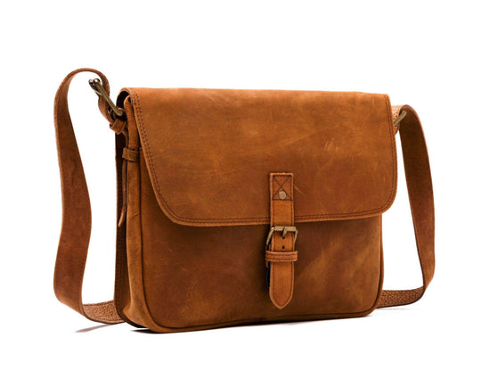 Minimalist Leather Satchel - Rust & Refined