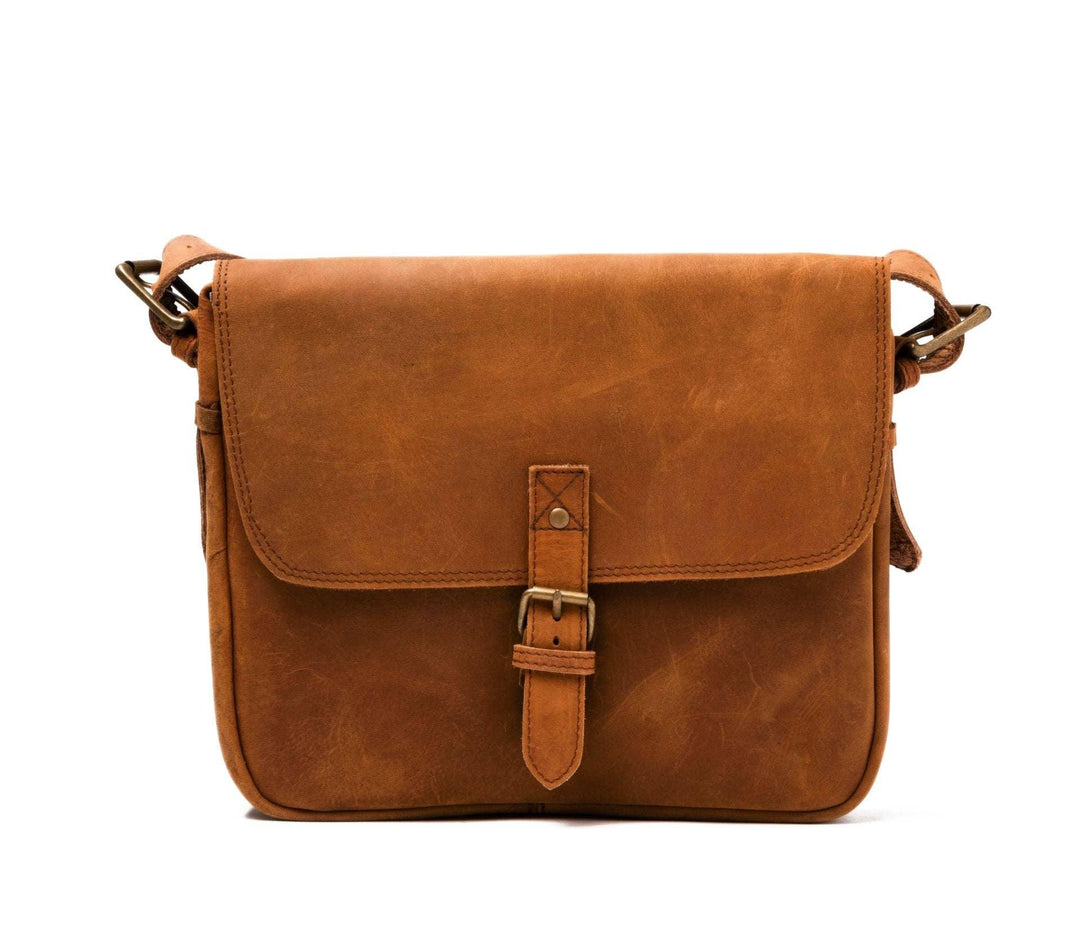 Minimalist Leather Satchel - Rust & Refined