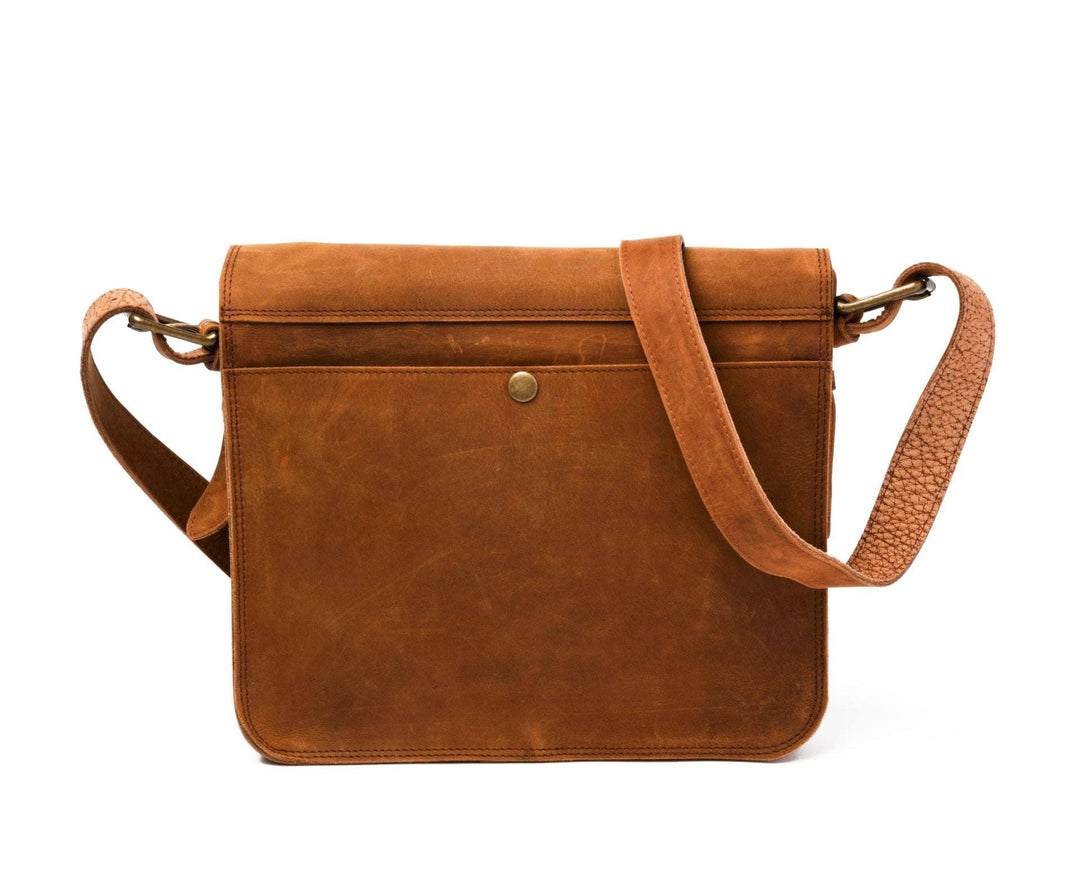 Minimalist Leather Satchel - Rust & Refined