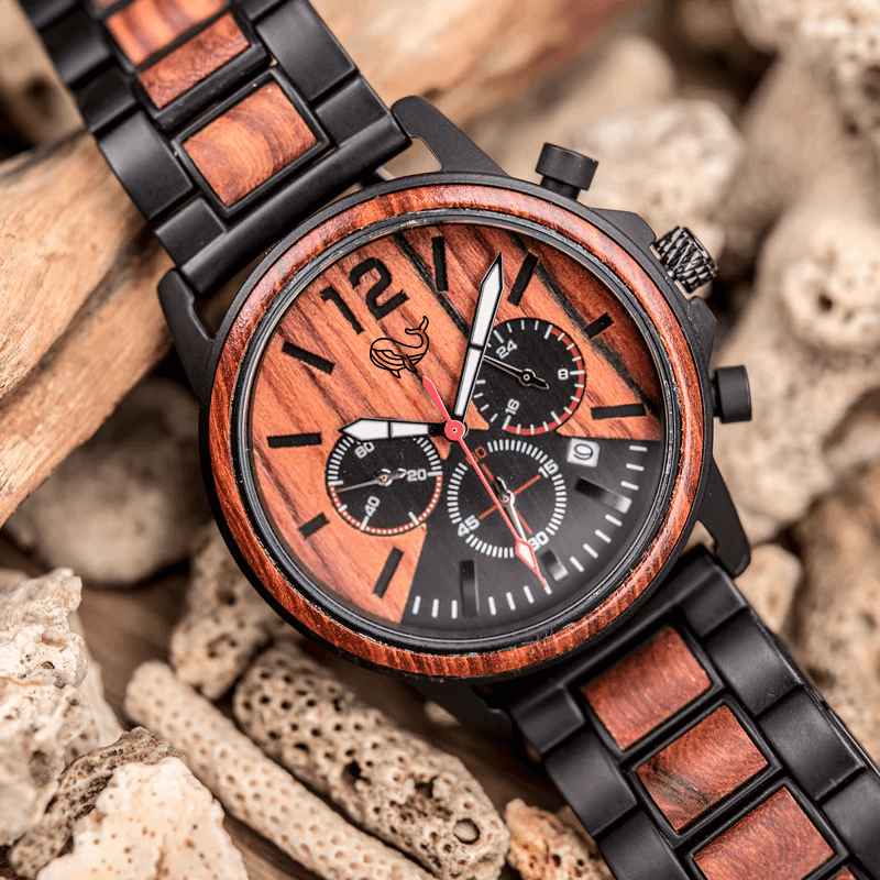 Oliver and the Sea - “Mainland” Wood Watch - Rust & Refined