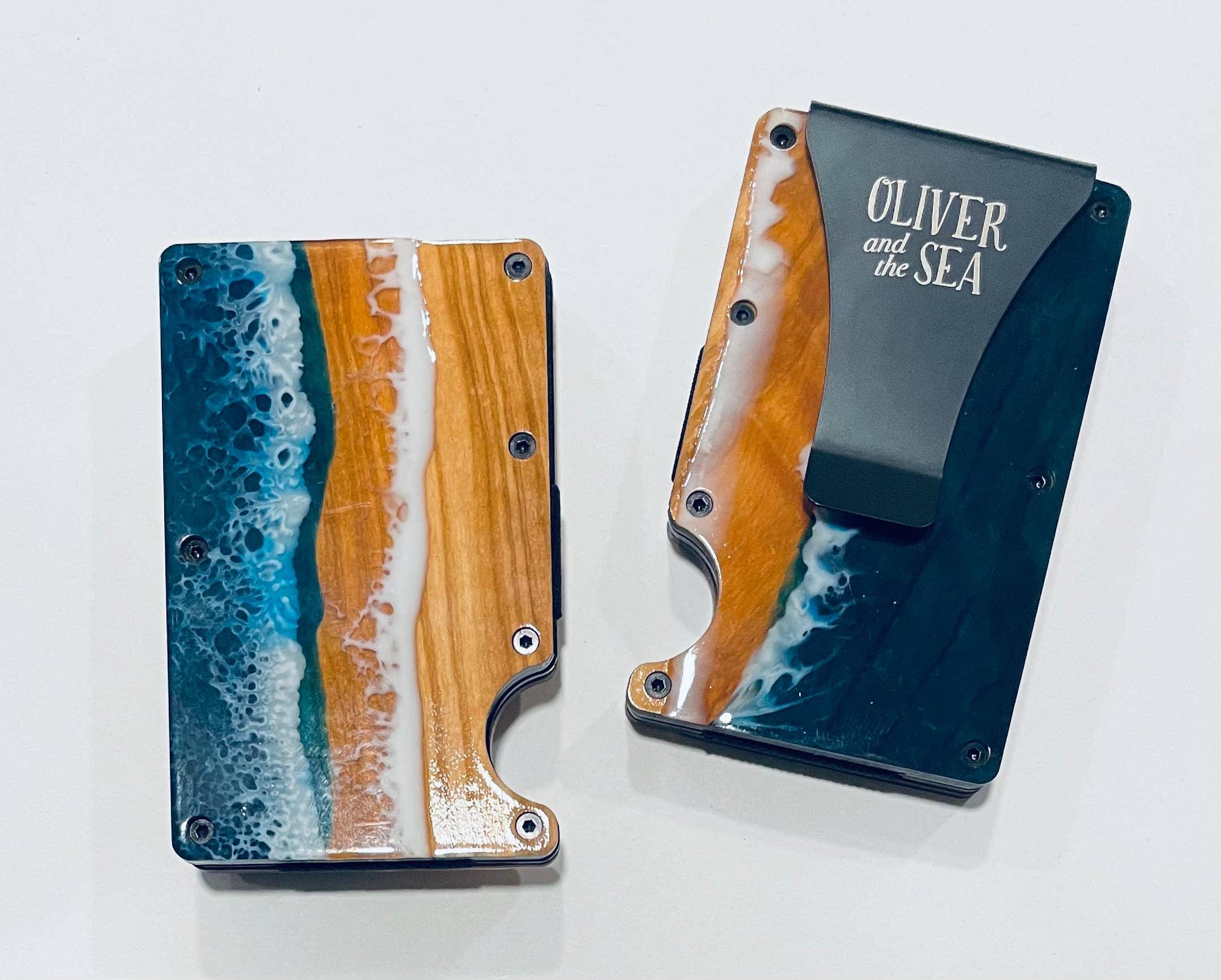 Oliver and the Sea Wood & Resin RFID Wallet - Rust & Refined