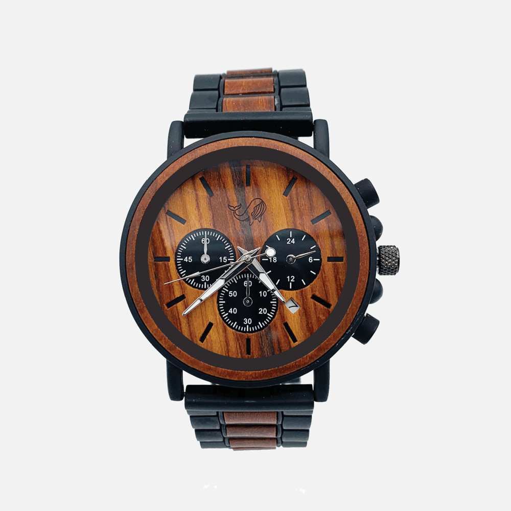 Oliver and the Sea - Wood Watch w/Genuine Wood - the "Liam" - Rust & Refined