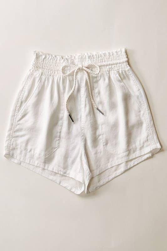 Rope Drawstring Washed Tencel Summer Shorts for Women - Rust & Refined