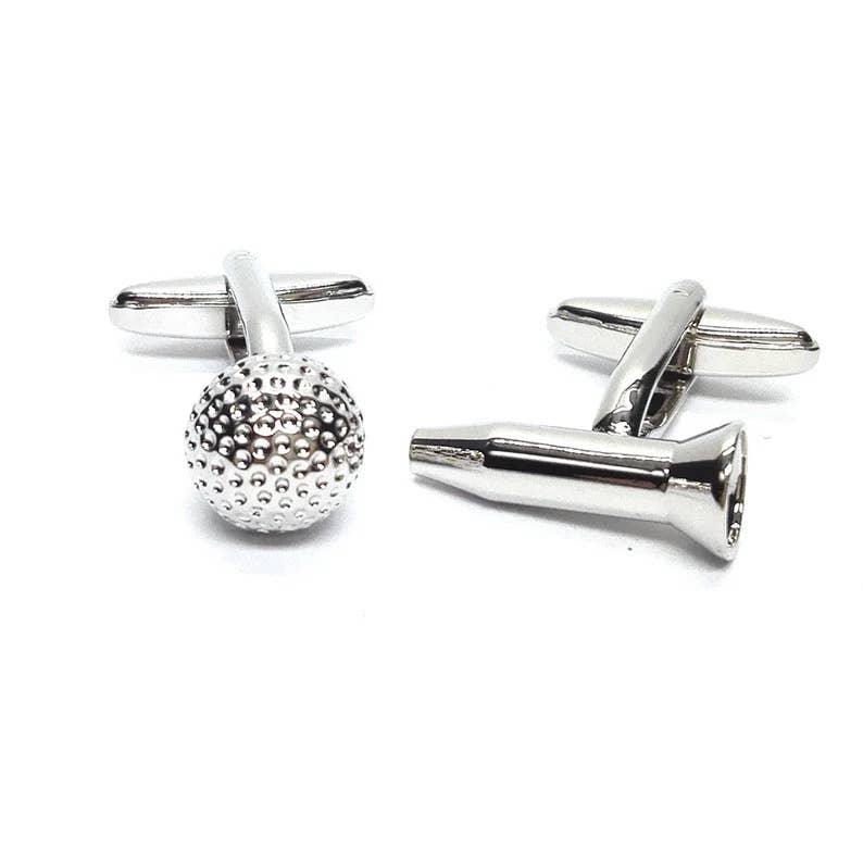 Stolen Riches - Golf Tee and Ball Cufflinks - Rust & Refined