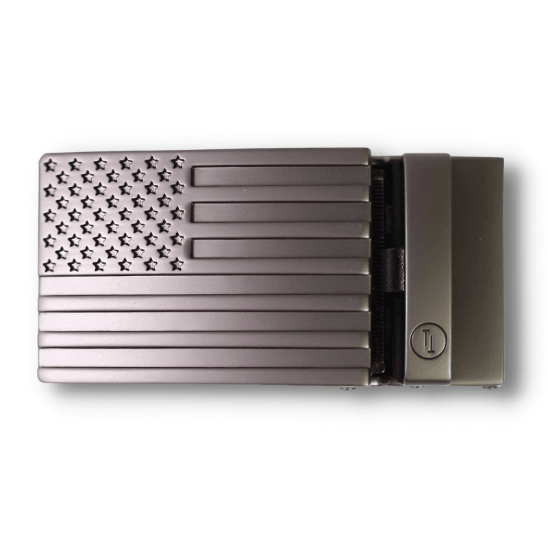 Tough Apparel - American Flag Buckle - Gun Metal - Rust & Refined