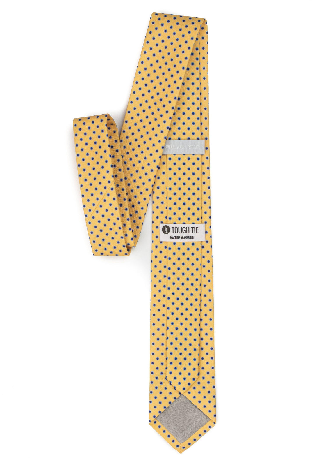 Tough Apparel - Edison Yellow Polka Dot Tie Set - 2.5" Slim/Skinny & 3.25" Standard - Achieve Royalty Status - Rust & Refined