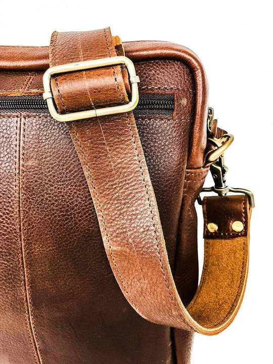 Travel Leather Satchel - Brown - Rust & Refined